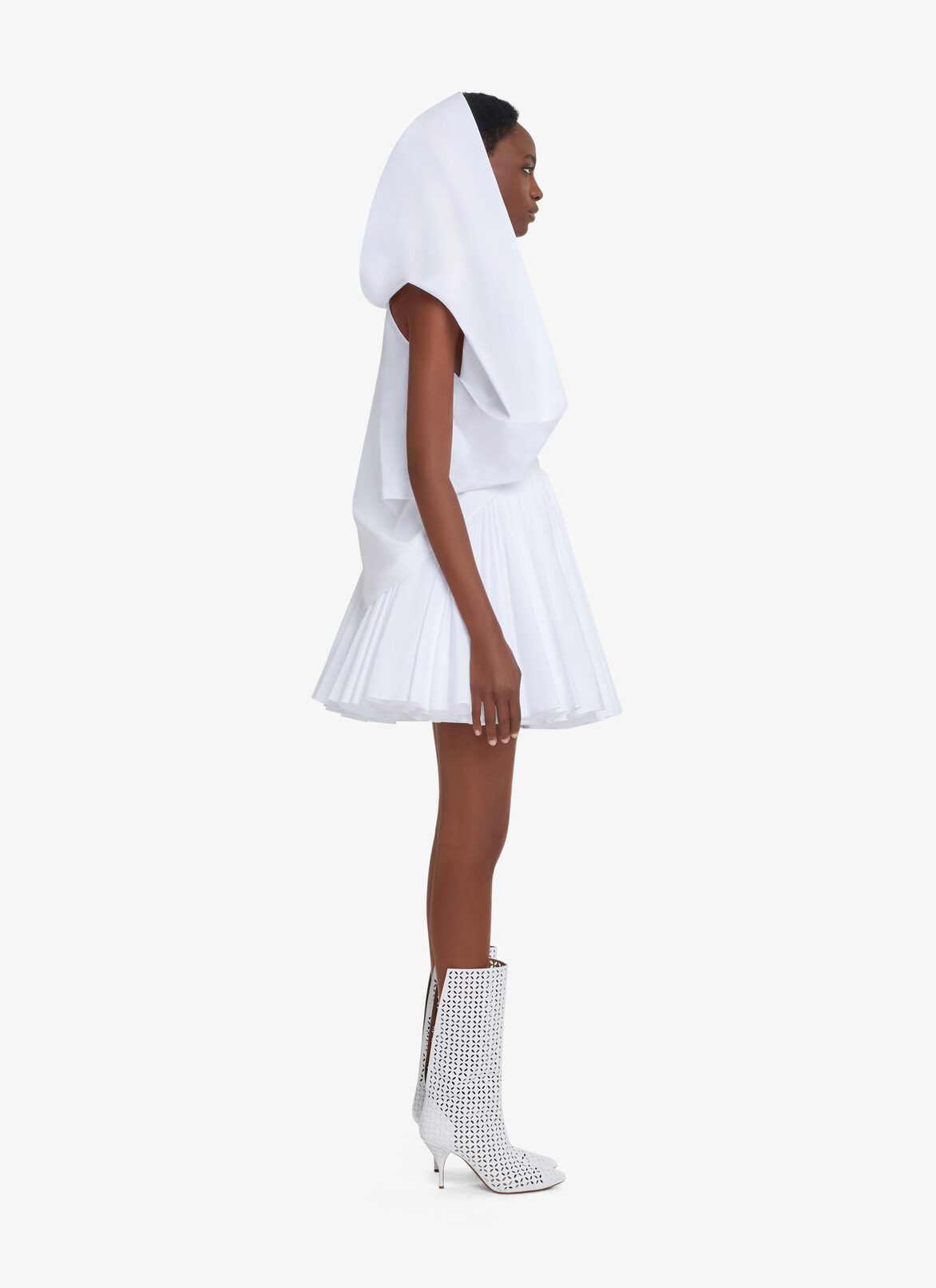 HOODED POPLIN TOP ALAÏA WHITE HOODED POPLIN TOP